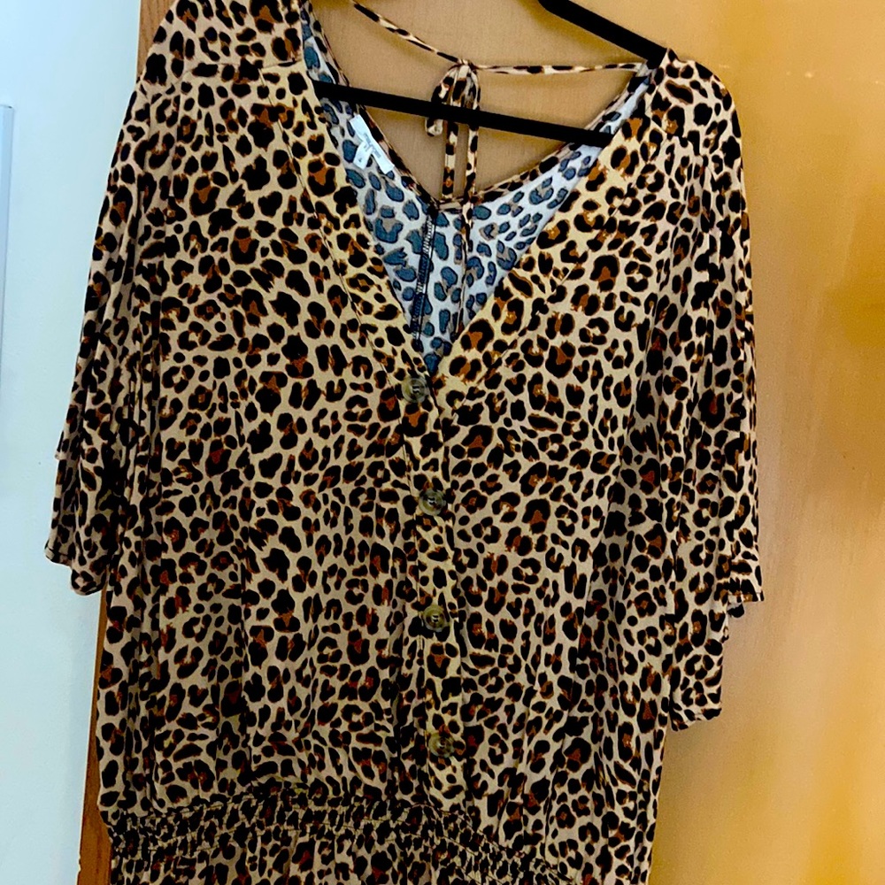 Cheetah Print Flounce Top